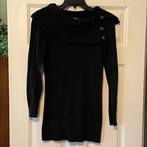 Style & Co. Black Cowl Neck Sweater with Button Accents